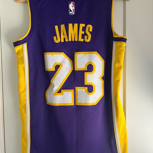 Nike Lakers James NBA Purple and Yellow Jersey - Picture 2 of 5